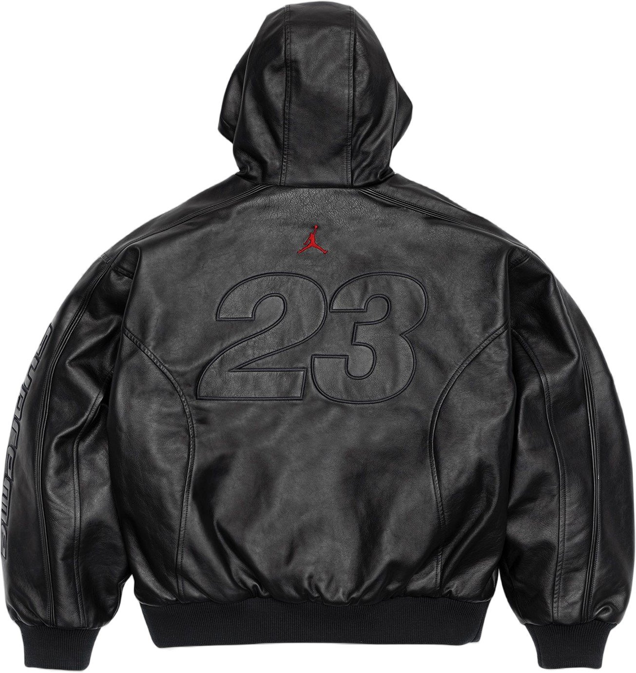 Supreme®/Jordan® Hooded Leather Jacket view 7